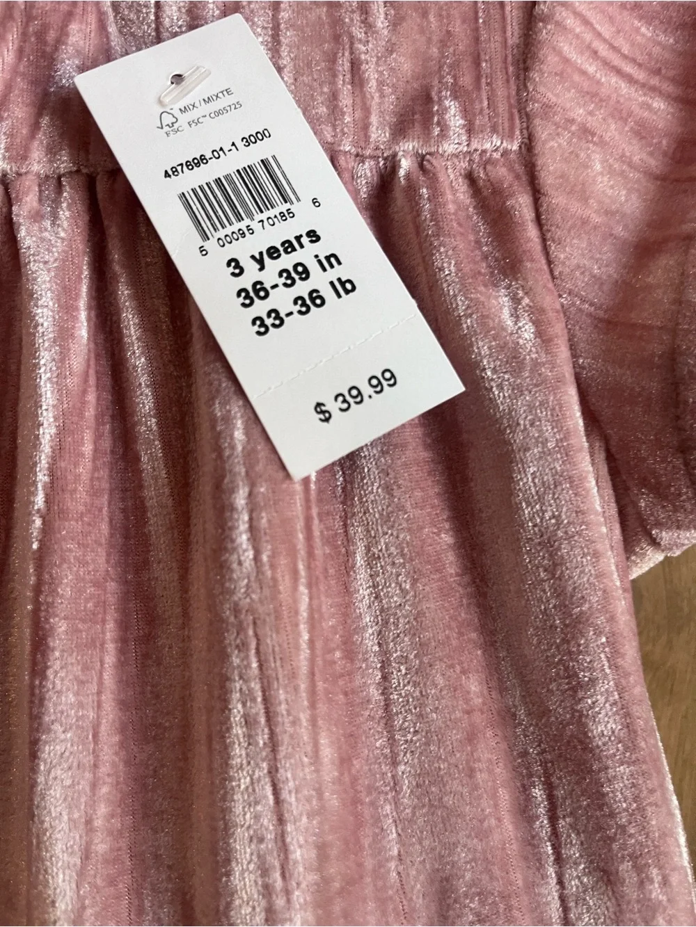 Baby GAP Pink Velour Tiered Ruffle Dress - NWT - size 3T